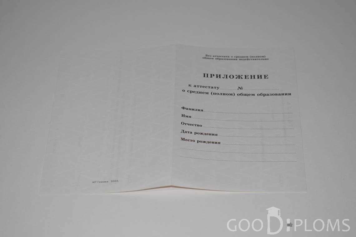 Приложение к Аттестату За 11 Класс период выдачи 1994-2007 -  Ижевск